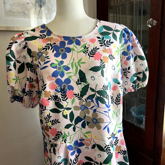 Eloquii Floral Scuba Shift Dress 16 Romantic Summer Wedding Guest Brunch Tea - Picture 6 of 16